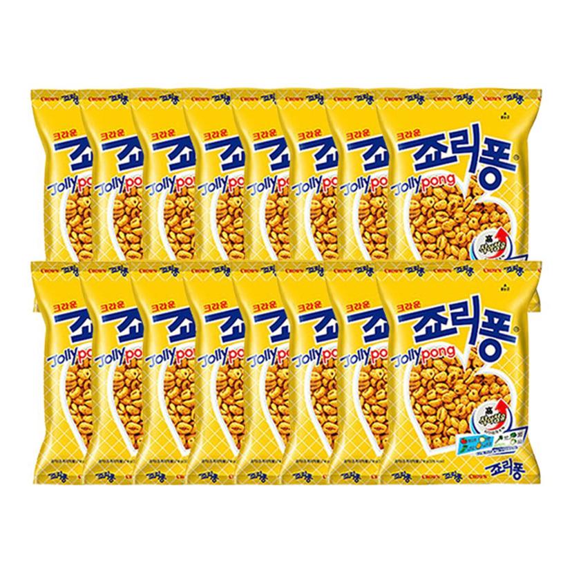 크라운 죠리퐁 74g 16개 한 박스 - 우유와 잘 어울리는 간식