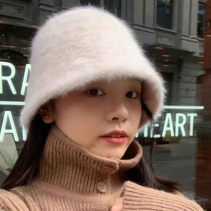 여성 겨울 앙고라 방한 벙거지 모자 예쁜 버킷햇