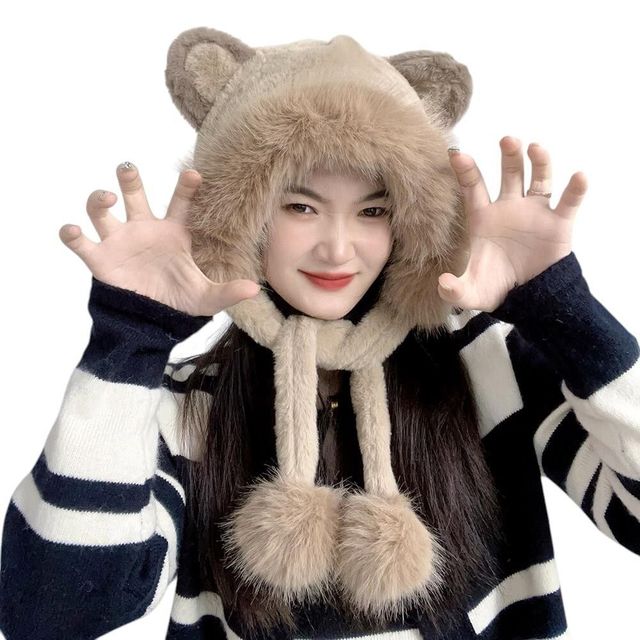 곰돌이 귀달이 모자 (브라운)