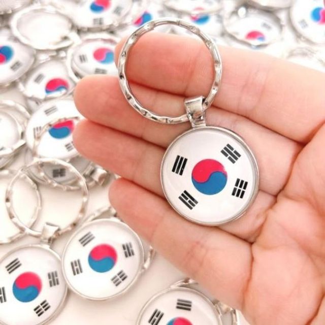 태극기 열쇠고리 가방고리 한국여행 기념품 외국인선물 장식 학교 한국 태극기 여행 군인