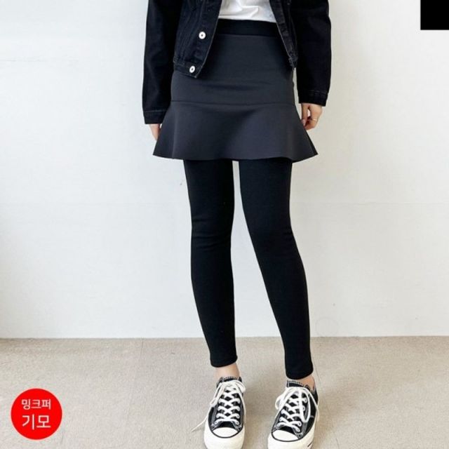 데일리 후레아 밍크퍼 레깅스 네오프렌 9부 레깅스