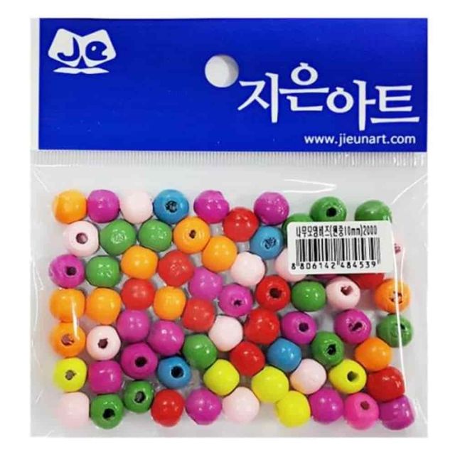 나무비즈 원형 10mm 공예부자재 미술놀이 미술용품 미술재료