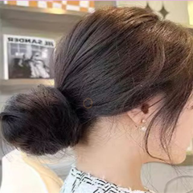 여성 묶은머리 가발 라이트브라운 올림머리 스타일