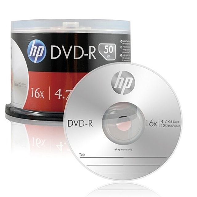HP DVD-R 50장 팩 고화질 영상 저장