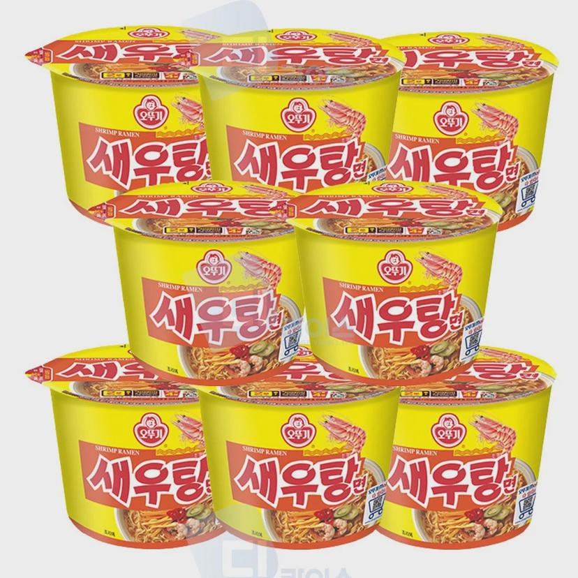 오뚜기 새우탕면 큰컵 8개 - 시원한 해물맛 컵라면
