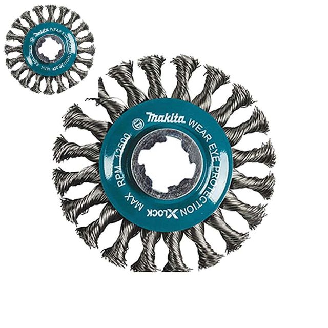 마끼다 XLock 와이어 휠브러쉬 115mm 그라인더녹제거브러쉬 전동드릴녹제거브러쉬 철브러쉬 녹제거전동브러