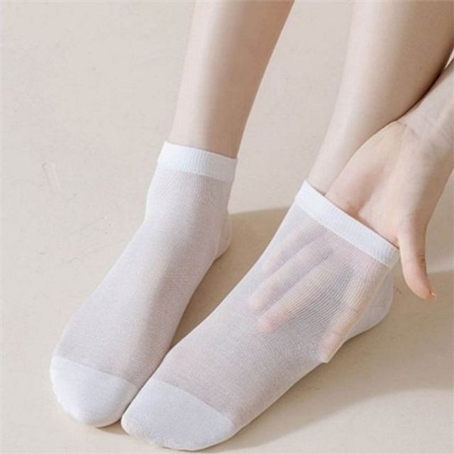 여성 아이스 실크 양말 여름 데일리 통기성 쿨링 발목 메쉬 덧신