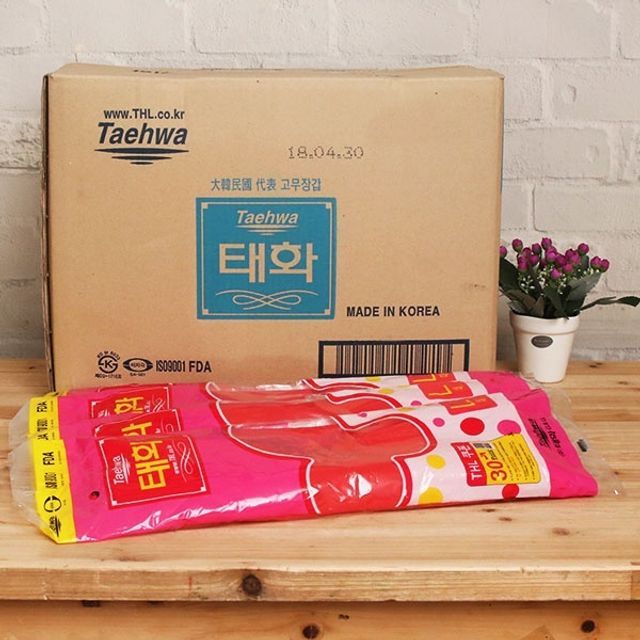 태화 고무장갑 L 사이즈 레드 100켤레 BOX 세트
