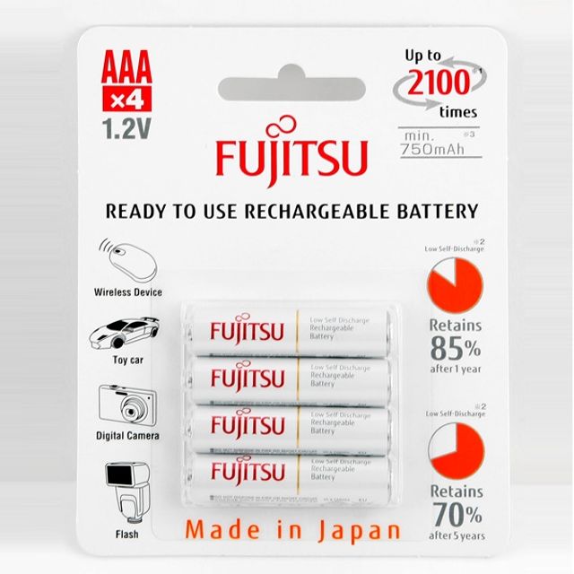 FUJITSU AAA 건전지 800mAh 4개입 일회용 알카라인 건전지