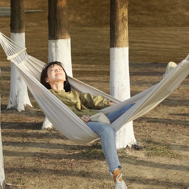 와이드형 캔버스 해먹 더블해먹 풀구성세트 야외 캠핑용