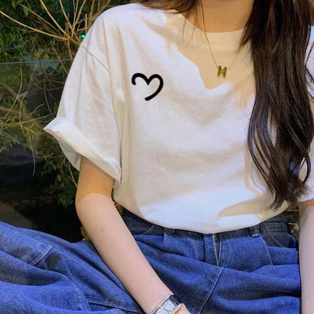 면상의 하트 체리 빅사이즈 반소매티 여름 예쁜 상의 반팔티