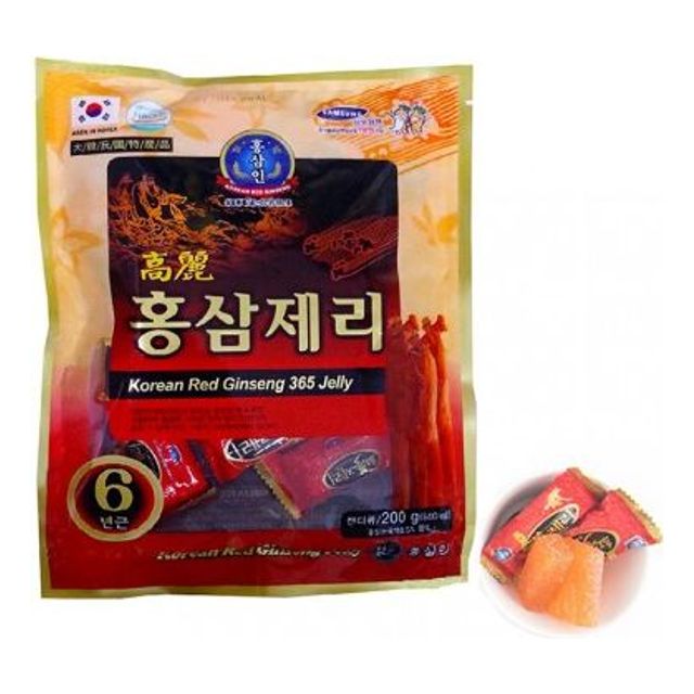 6년 고려홍삼젤리 200g x 8봉지 - 건강 간식 홍삼 제품