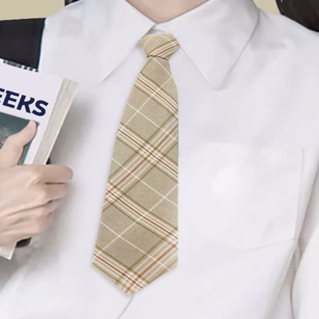 교복 넥타이 베이지 학생넥타이 체크넥타이 패턴넥타이