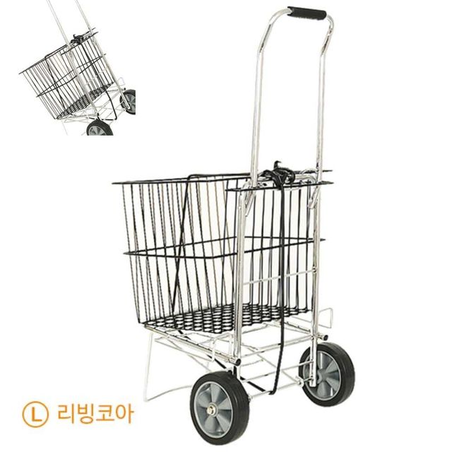 코아 접이식 핸드카트L 쇼핑바구니 세트 폴딩쇼핑카트 핸들이동형 접이카트 장바구니운반