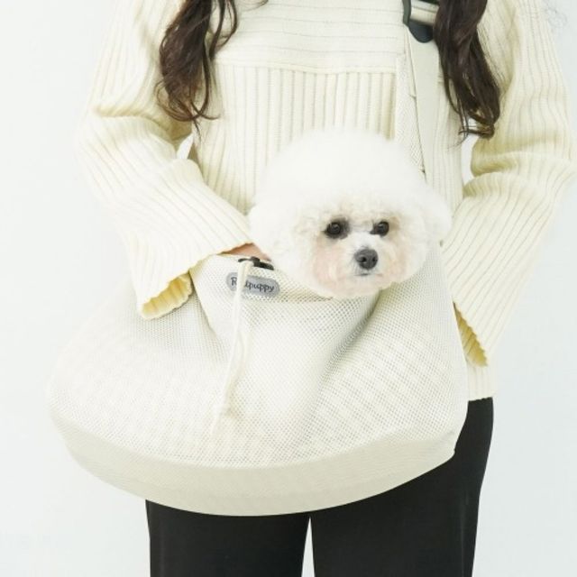 끌레 메쉬 이동가방 파스텔아이보리 반려동물 이동장