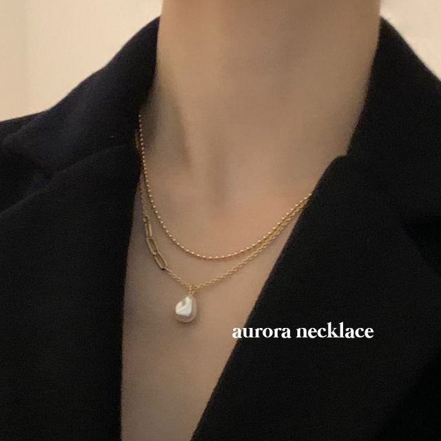 Aurora necklace N 134 오로라 빛 반사 패션 목걸이