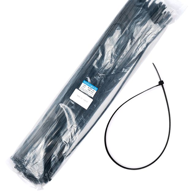 KP 케이블타이 8x700mm 블랙 100개 전선 배선 정리용 내구성 강함