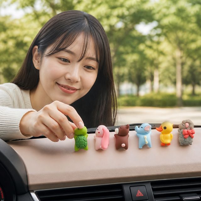 자동차 인테리어 대시보드 강아지 피규어 차량 장식 소품 동물 모형