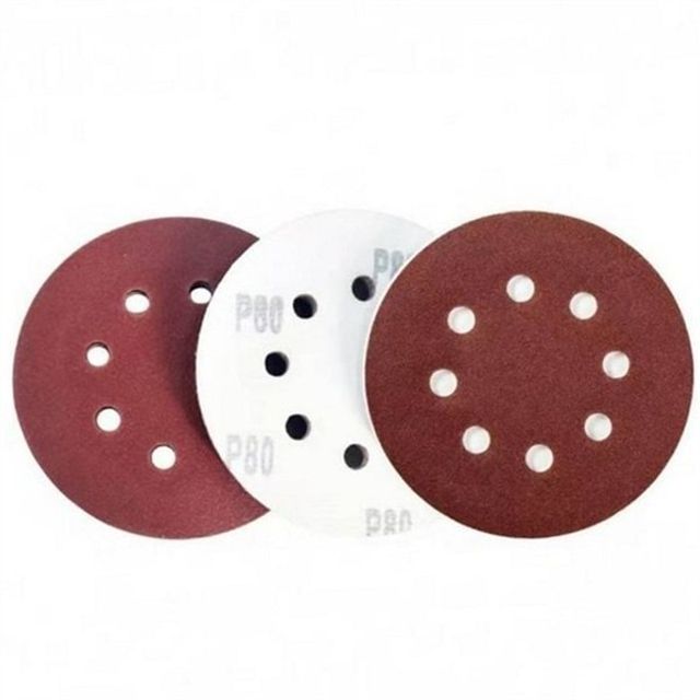 125mm 원형 사포 125mm8홀100장 8 홀원형 사포 100매 홀연마지 찍찍이 연마지 목재용 샌더 공구 그라인더