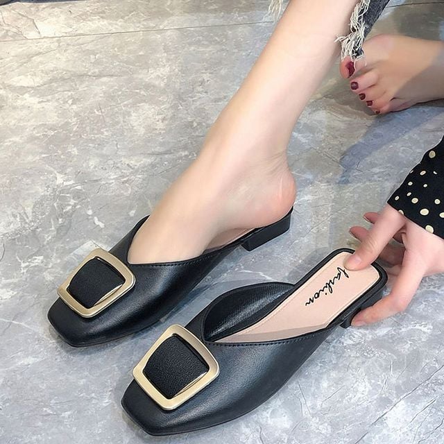 빅스퀘어 메탈 포인트 블로퍼 뮬 예쁜 단화구두 4컬러