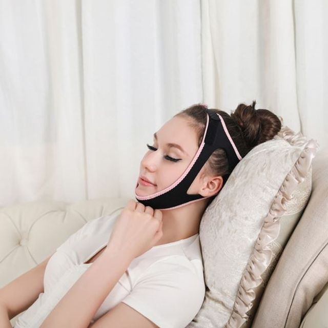 얼굴 마사지 브이라인 리프팅 밴드 - 턱살 턱선 경락 관리
