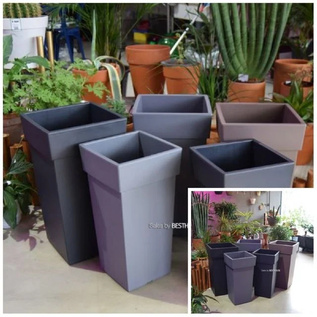 대형 플라스틱 화분 유니크 550 사각 30x30x55cm 사각화분 인테리어화분 원형화분 식물화분