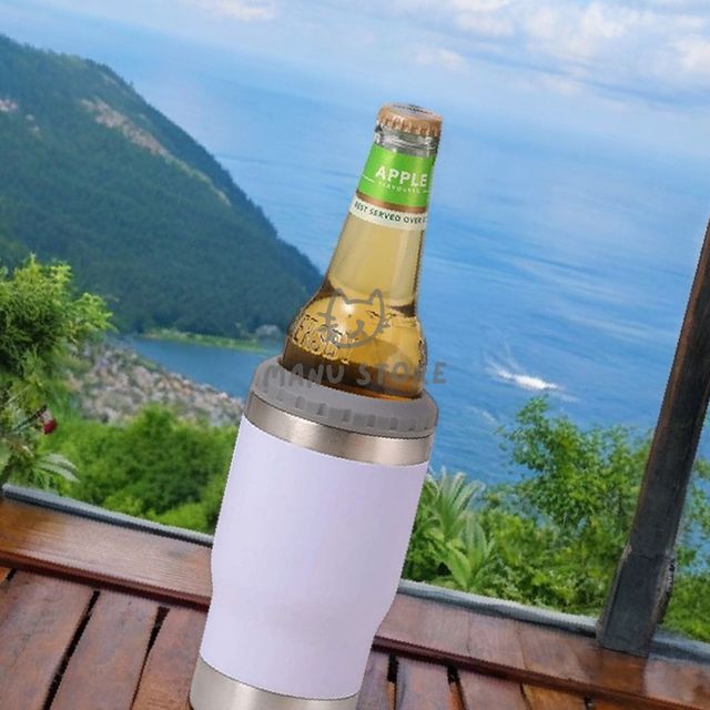 맥주텀블러 맥주캔홀더 보냉 맥주병 캔쿨러 420ml 화이트