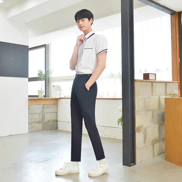 허리조절 하복 네이비 교복바지 남자 학생복