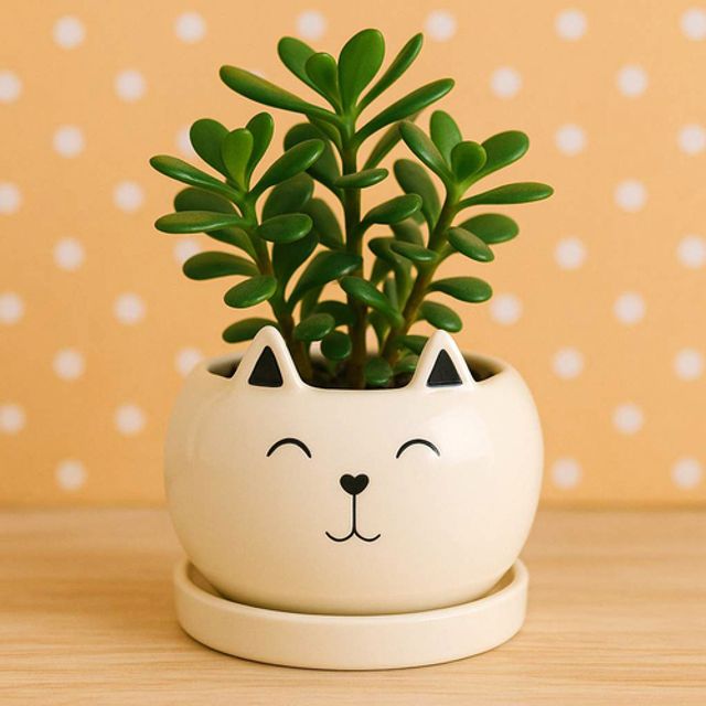 모던 도기 애니멀 동물 화분 냥냥이 10x8cm 소-아기냥 도자기미니화분 동물소재 소형플랜터 실내용장식