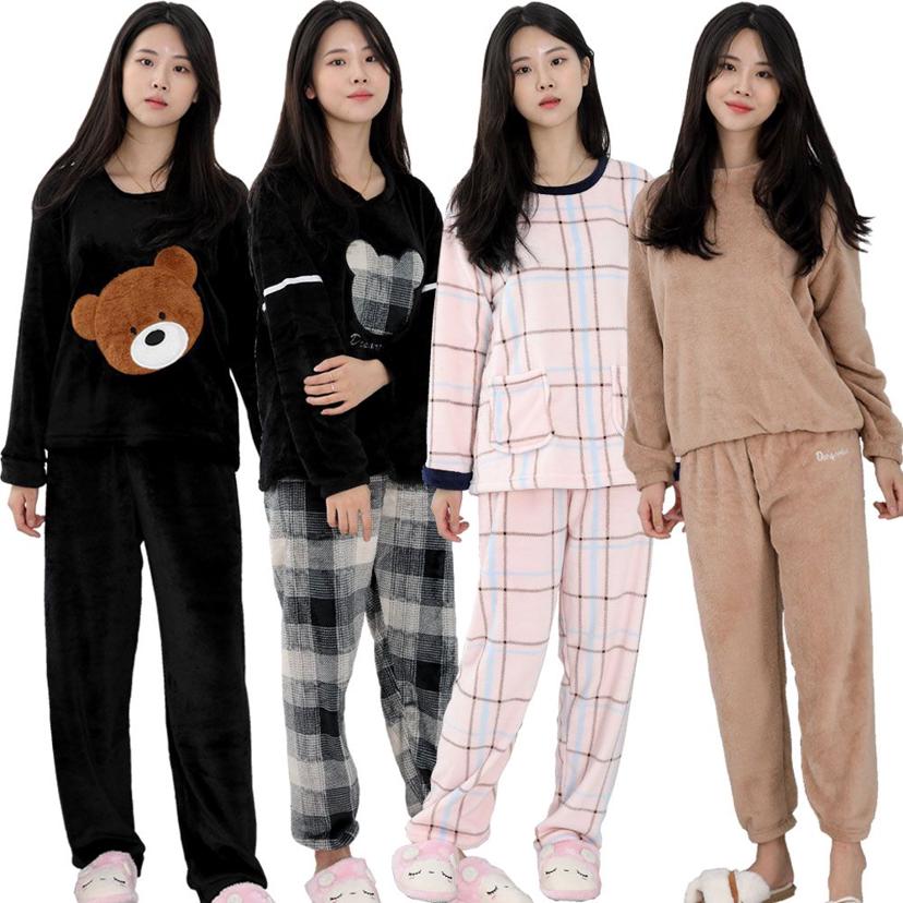 겨울 극세사 수면 잠옷 세트 파자마 홈웨어 상하세트