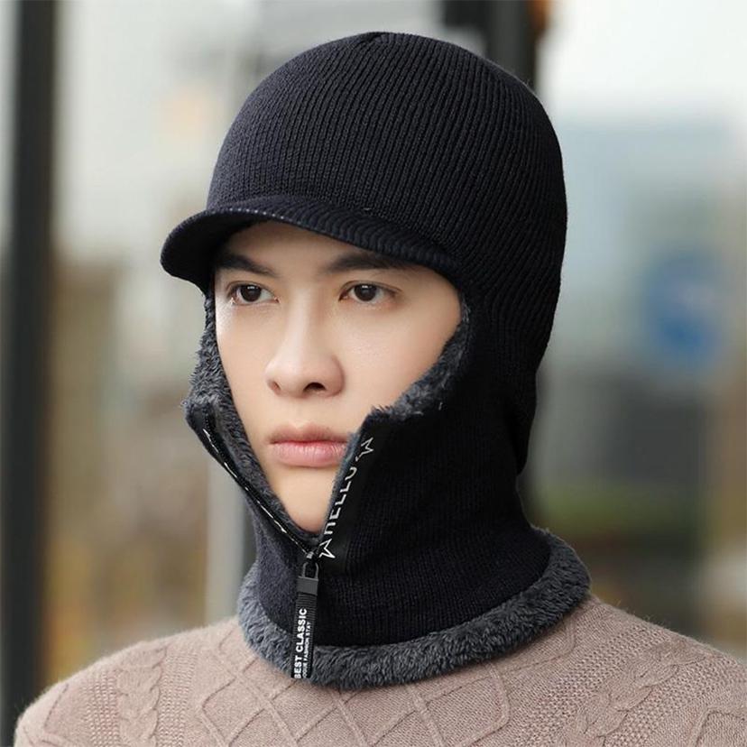 기모 안감 지퍼형 바라클라바 모자 겨울 후드 모자 - 방한 필수템