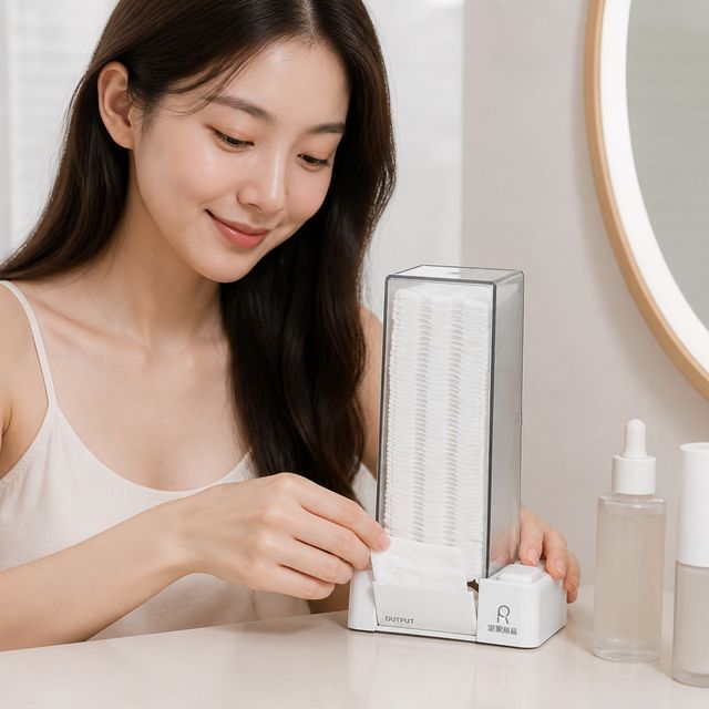화장품 화장솜 보관함 벽걸이 정리대 투명 디스펜서 수납 케이스