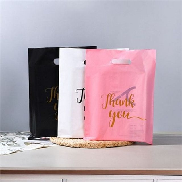 비닐 쇼핑백 10장1묶음 비닐 선물용 다용도 손잡이 봉투 투명 무지 개별포장 의류 식품 잡화 택배 포장