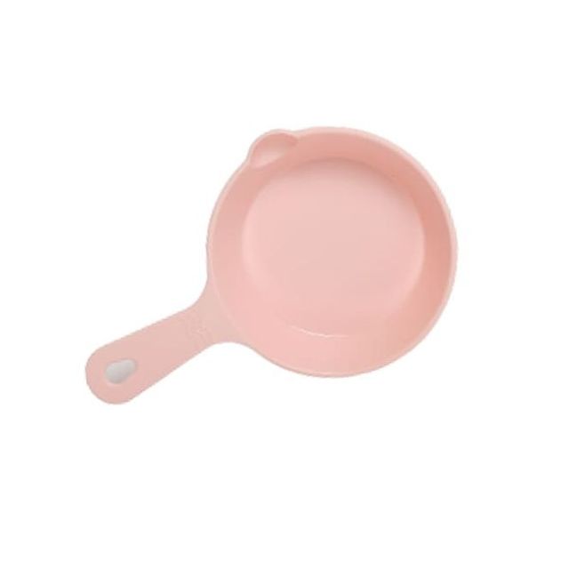 플라스틱 앞접시 안주 간식 식사 그릇 캠핑 손잡이 접시 핑크