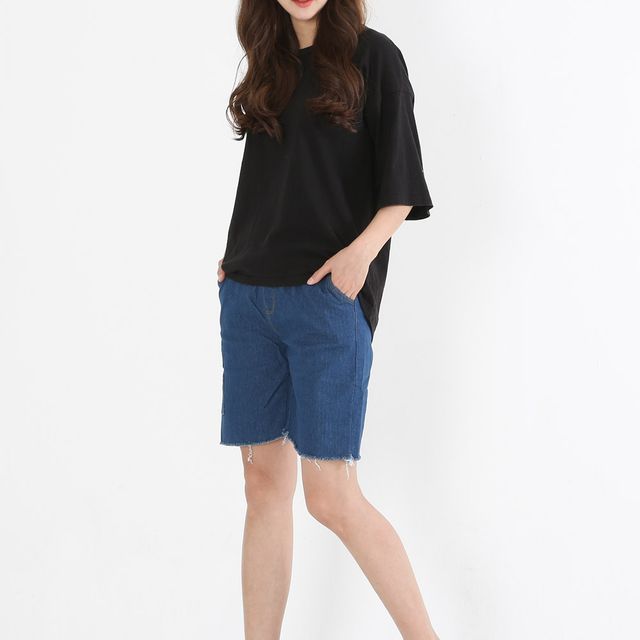 스마트폰 주머니 밑트임 청5부반바지 SD-6797- 활동성 강화 디자인