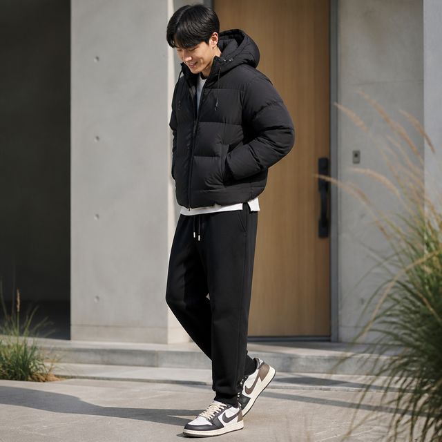 남자 융털팬츠 겨울 트레이닝 조거바지 기모 일자 팬츠 방한 바지