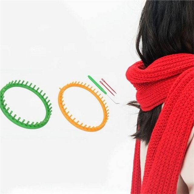 목도리 뜨개질 도구 24CM29CM 모자 뜨개질 도구 초보자 니팅룸 키트 원형 뜨개틀 루프 바늘 털실 용품