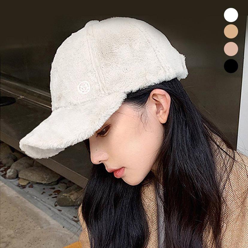 영문 포인트 겨울 패션 퍼 털 모자 볼캡 방한모