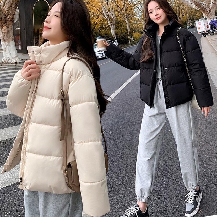 여성 무지 기본 디자인 패딩 점퍼 겨울 방한 아우터