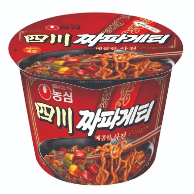 농심 사천 짜파게티 큰사발면 1개 - 매콤한 중화풍 즉석면