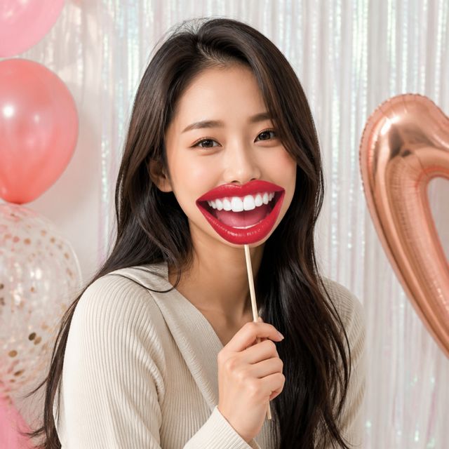 모양 소품 파티용품 기념일 사진 촬영 막대 마스크 스틱