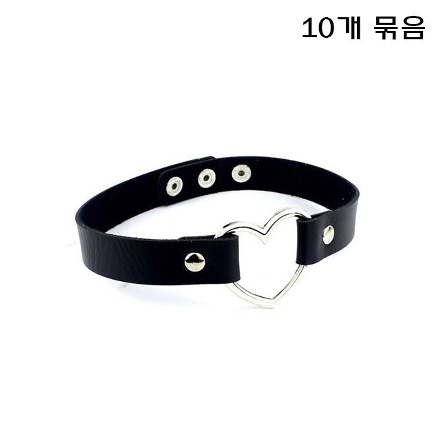 하트 초커 가죽 초커 레더 초커 10개 묶음 - 패션 펜던트 세트