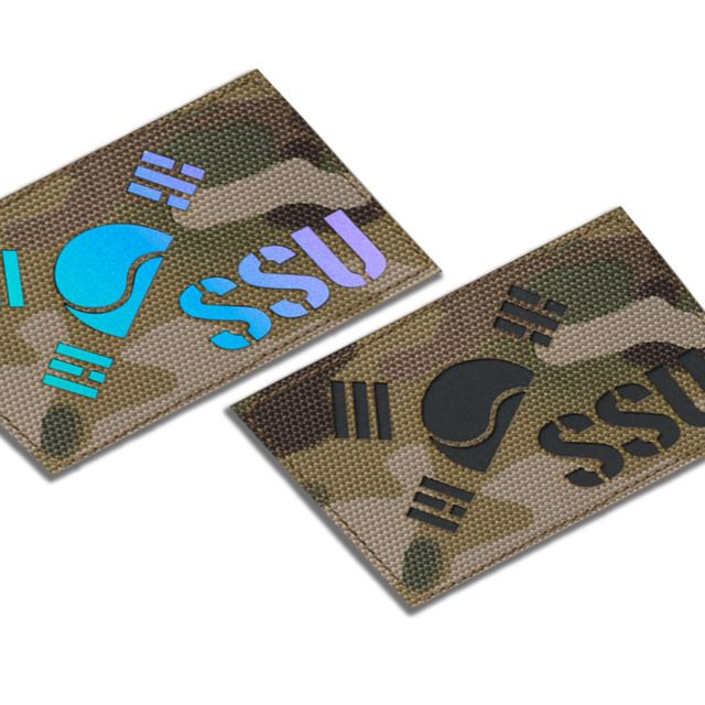 멀티캠 원단 홀로그램 반 태극기 SSU 와펜