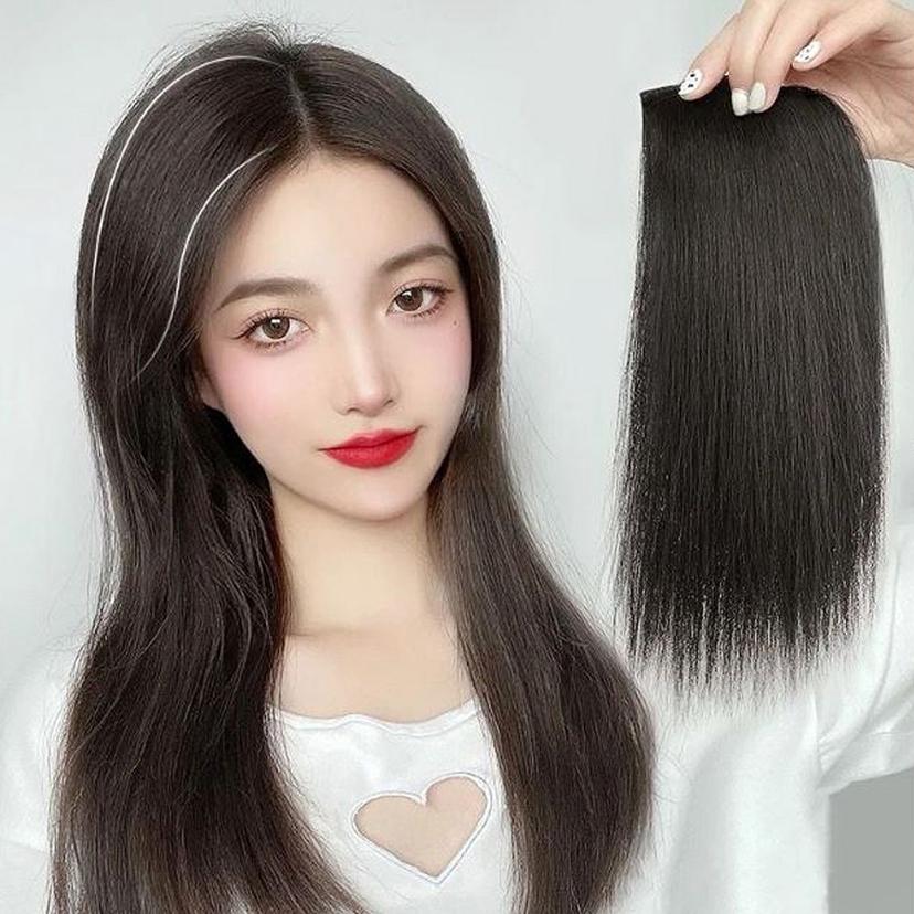 셀프 옆머리 헤어피스 30cm - 정수리 볼륨 똑딱이 가발