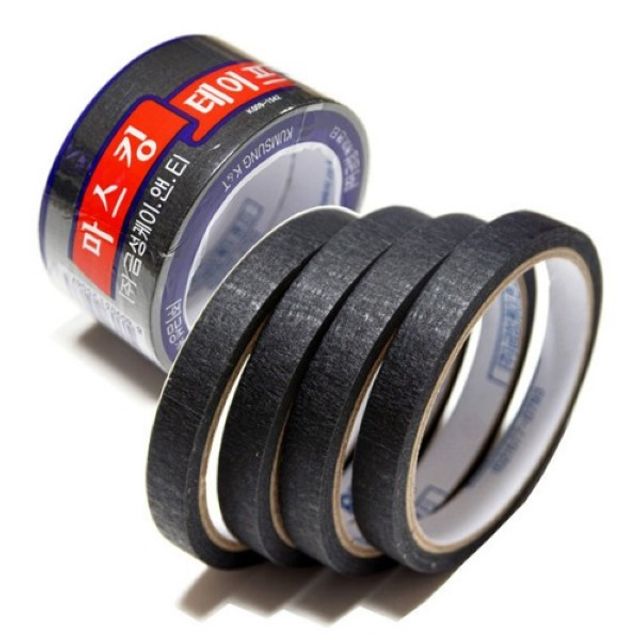 금성 마스킹 테이프 흑색 종이 테이프 12mm 4롤