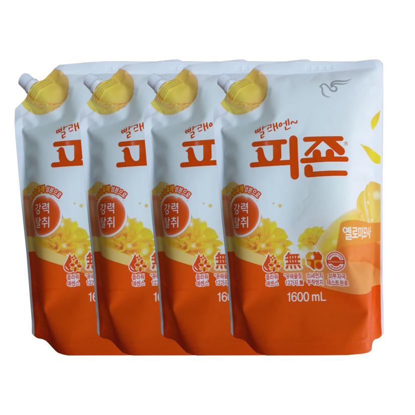 피죤 옐로우 1600ml 4개 세트 - 일반 섬유유연제