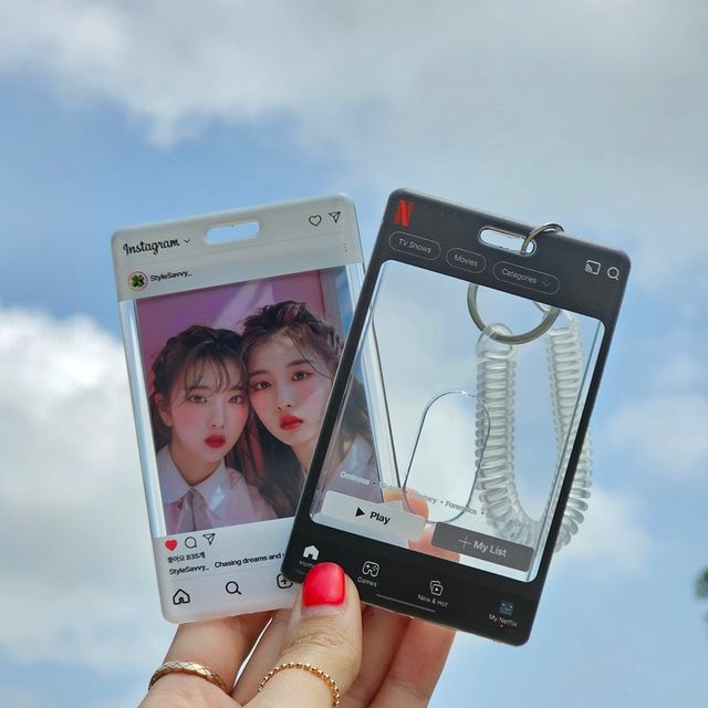 사진 파우치 가방키링 커플키링 PVC 자동차키