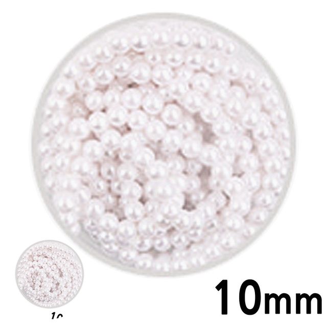 진주구슬 진주비즈부자재 칼라 구슬 단색 진주 흰색 10mm