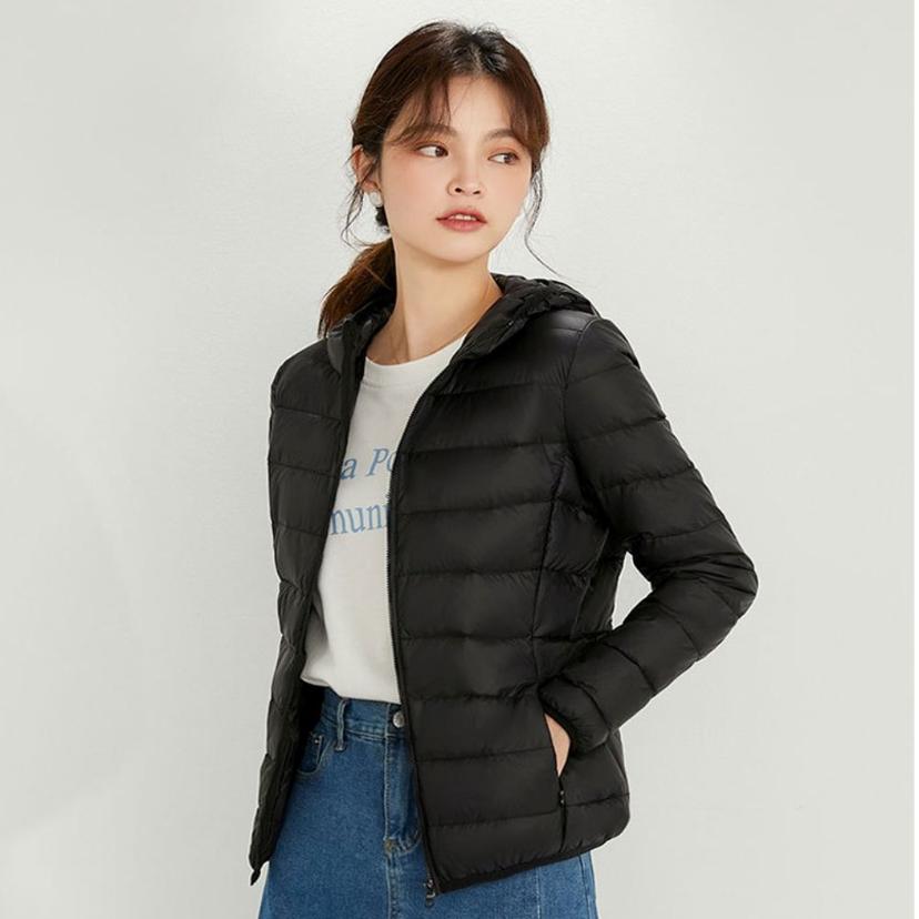 여성 오리털 후드 패딩 점퍼 겨울 방한 아우터