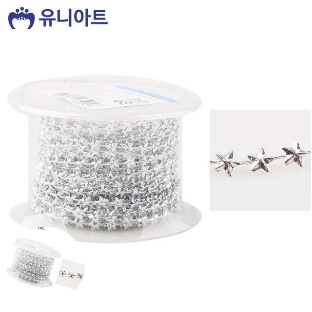 비즈공예줄 비즈팔찌부자재 롤체인줄 은색